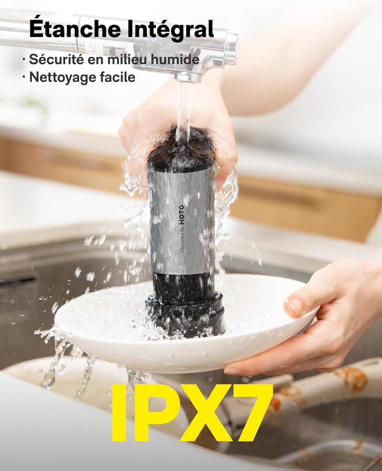 Thumbnail 6 de HOTO Grip™ Brosse Nettoyante Électrique IPX7, double vitesse, 6 têtes