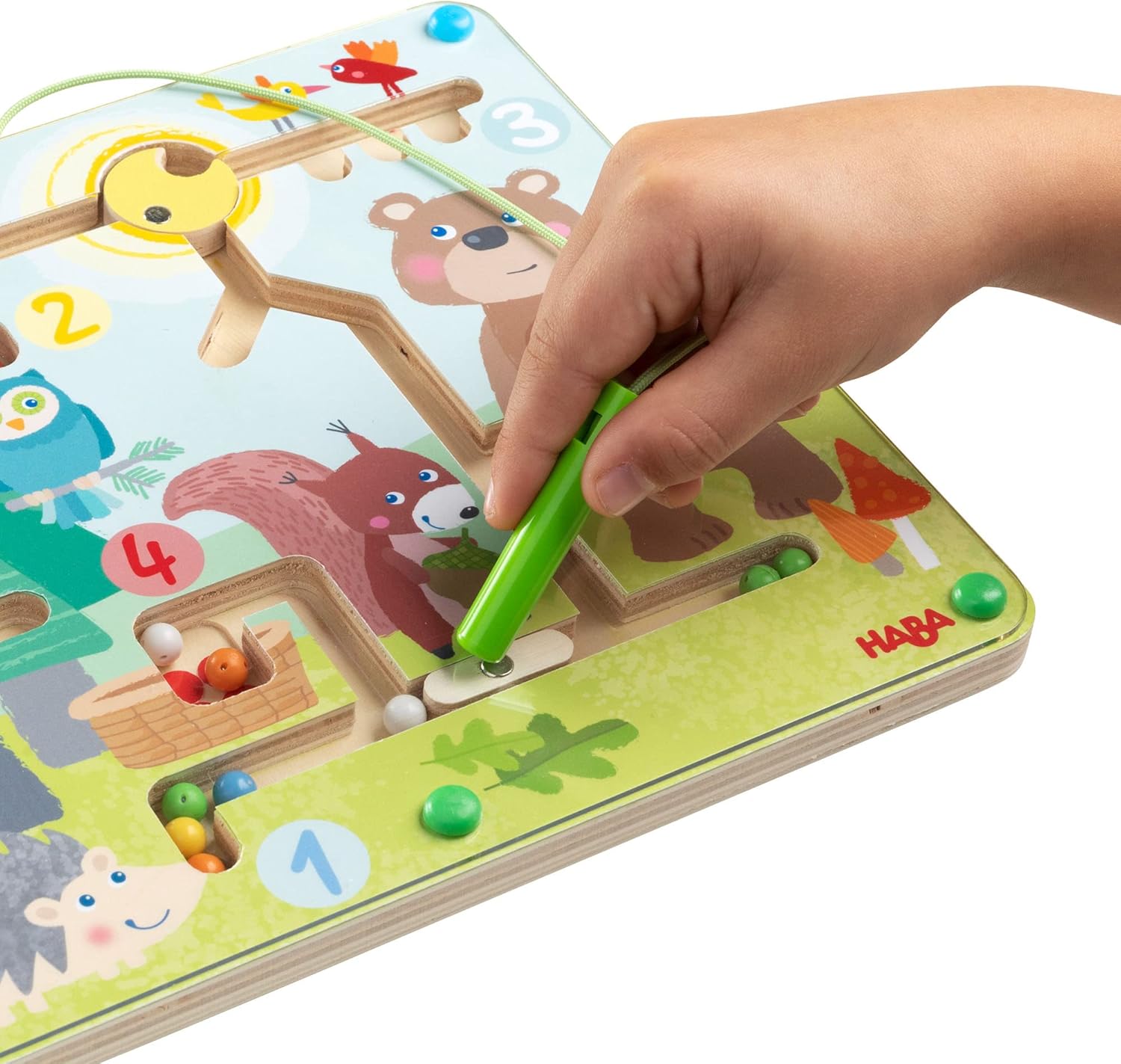 Detalle 2 de HABA – Jeu magnétique Les Amis de la forêt : apprentissage des couleurs et des chiffres 1 à 6