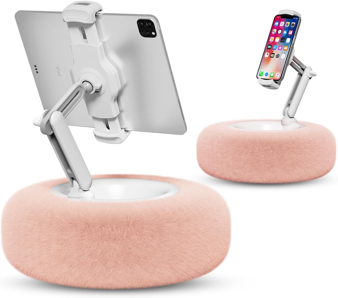 Detalle de Viozon Tablet Stand with Pillow (360° adjustable phone holder) in Pink