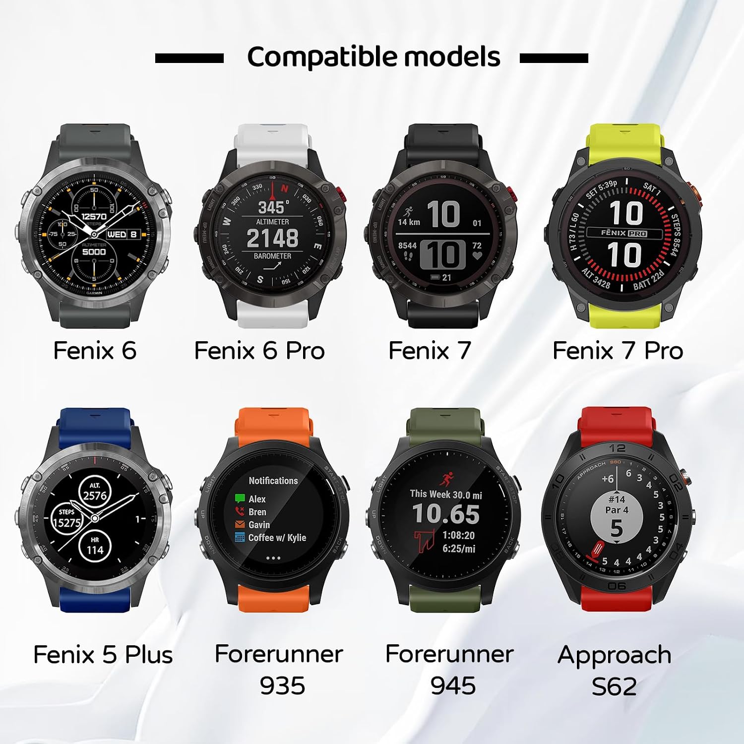 Detalle de U-LIMVE 22 mm silikonarmband QuickFit för Garmin Fenix 8 47 mm