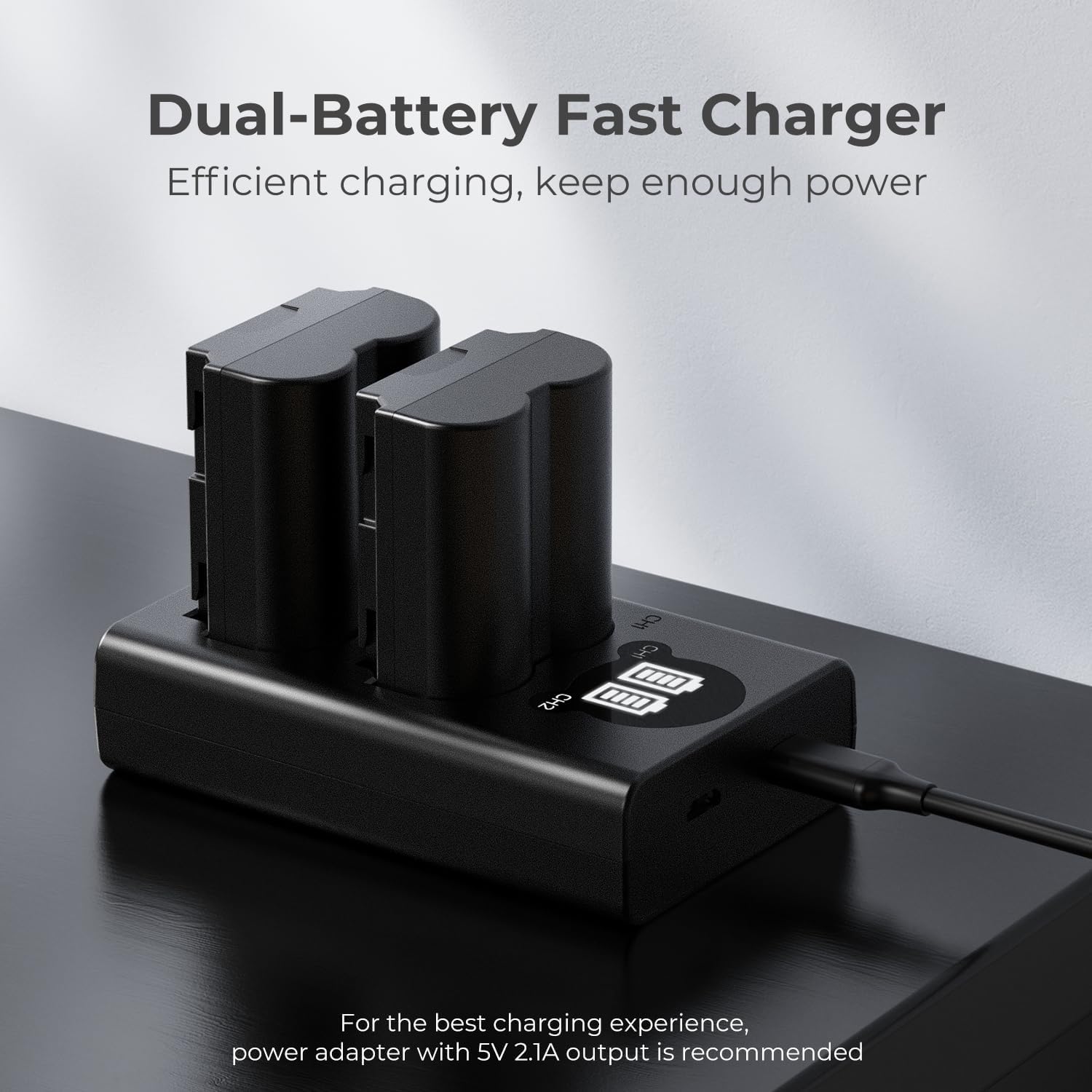 Thumbnail 5 de K&F CONCEPT NP-W235 Battery Charger with Dual-Slot and LCD Screen for Fujifilm X-Series