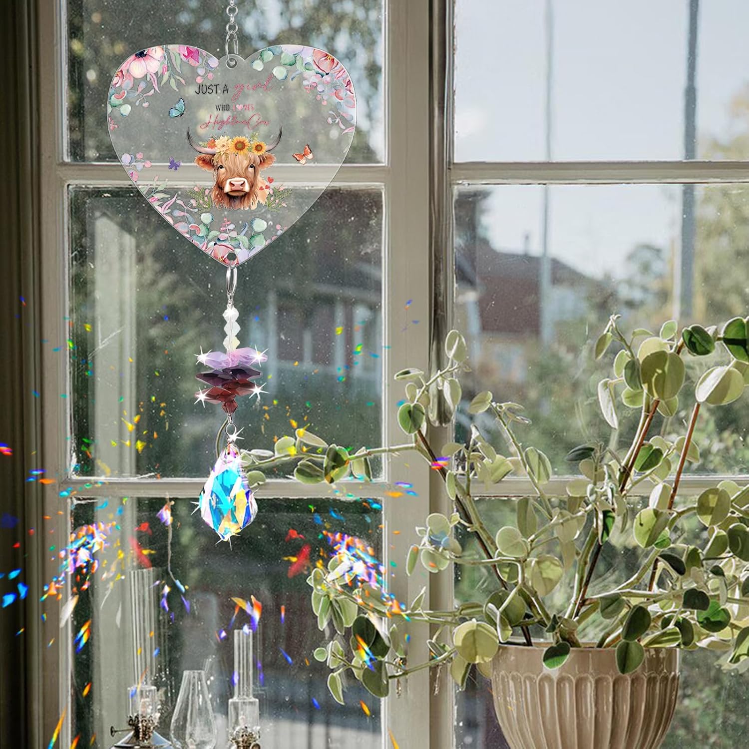 Thumbnail 3 de Highland Cow Crystal Suncatcher