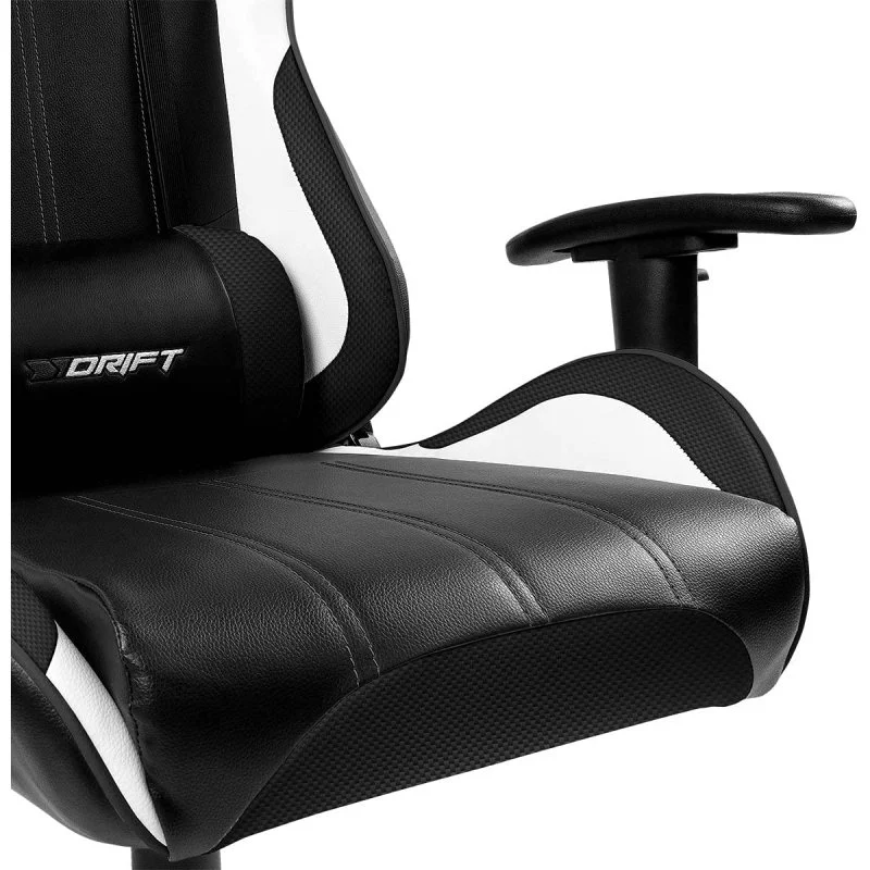 Detalle 2 de Drift DR175 Carbon: Silla Gaming Negra/Blanca para sesiones largas