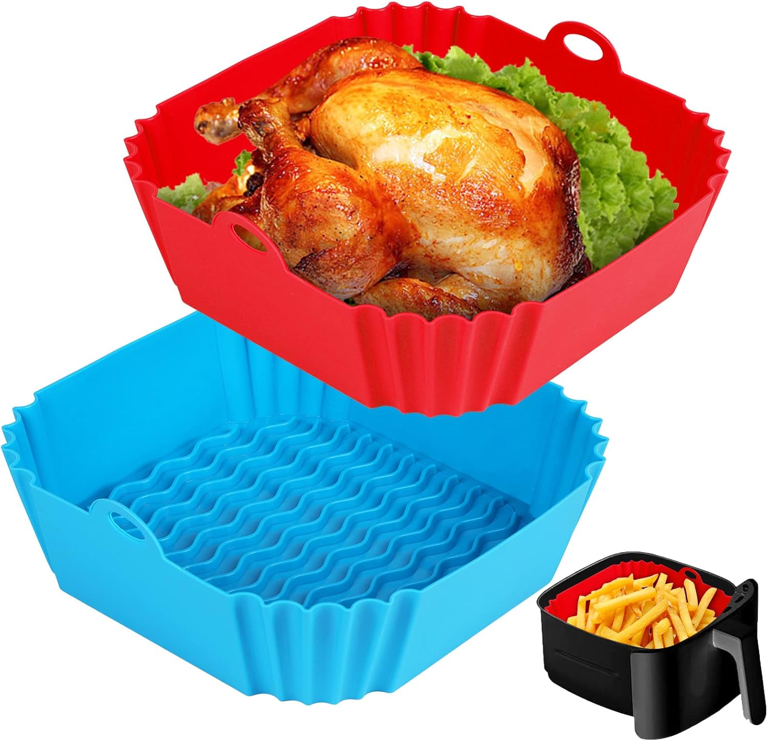 Boribim 2 PCS Square Silicone Air Fryer Liners