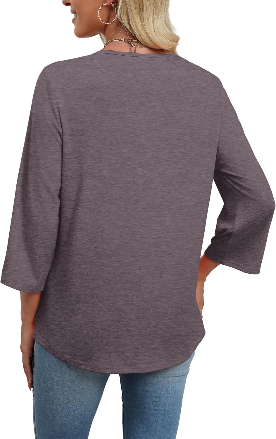Thumbnail 4 de WIHOLL 3/4 Sleeve Boho V‑Neck Top S-3XL