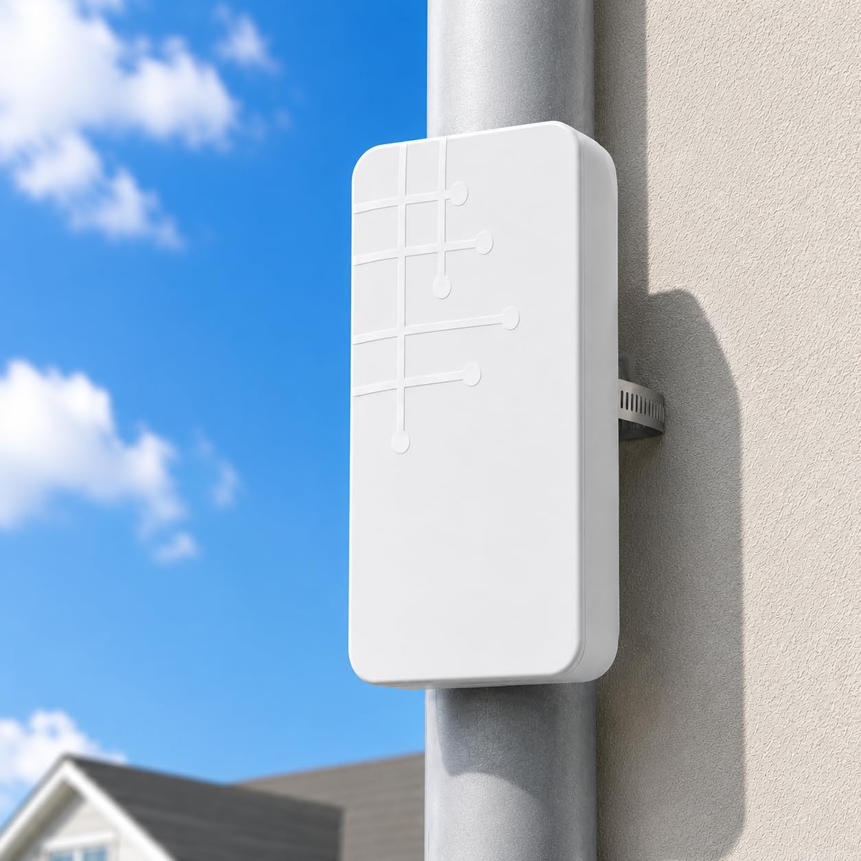 Detalle de MEETOWN Outdoor WLAN Repeater – 300 Mbps, wetterfester Außen-Verstärker IP65, mit LAN, Repeater/Router/AP-Modus