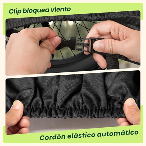 Detalle de IPSXP Funda para Bicicleta Exterior en Oxford 210D (82 x 44 x 30 in) – protección total frente al agua, nieve, polvo y UV