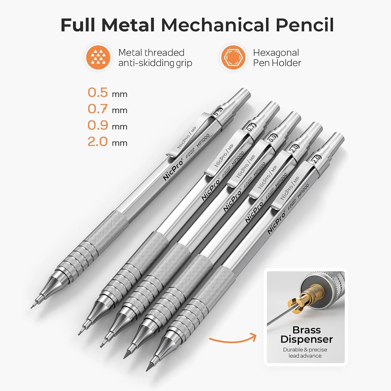 Detalle 2 de Nicpro Matite meccaniche set 5 pezzi ✏