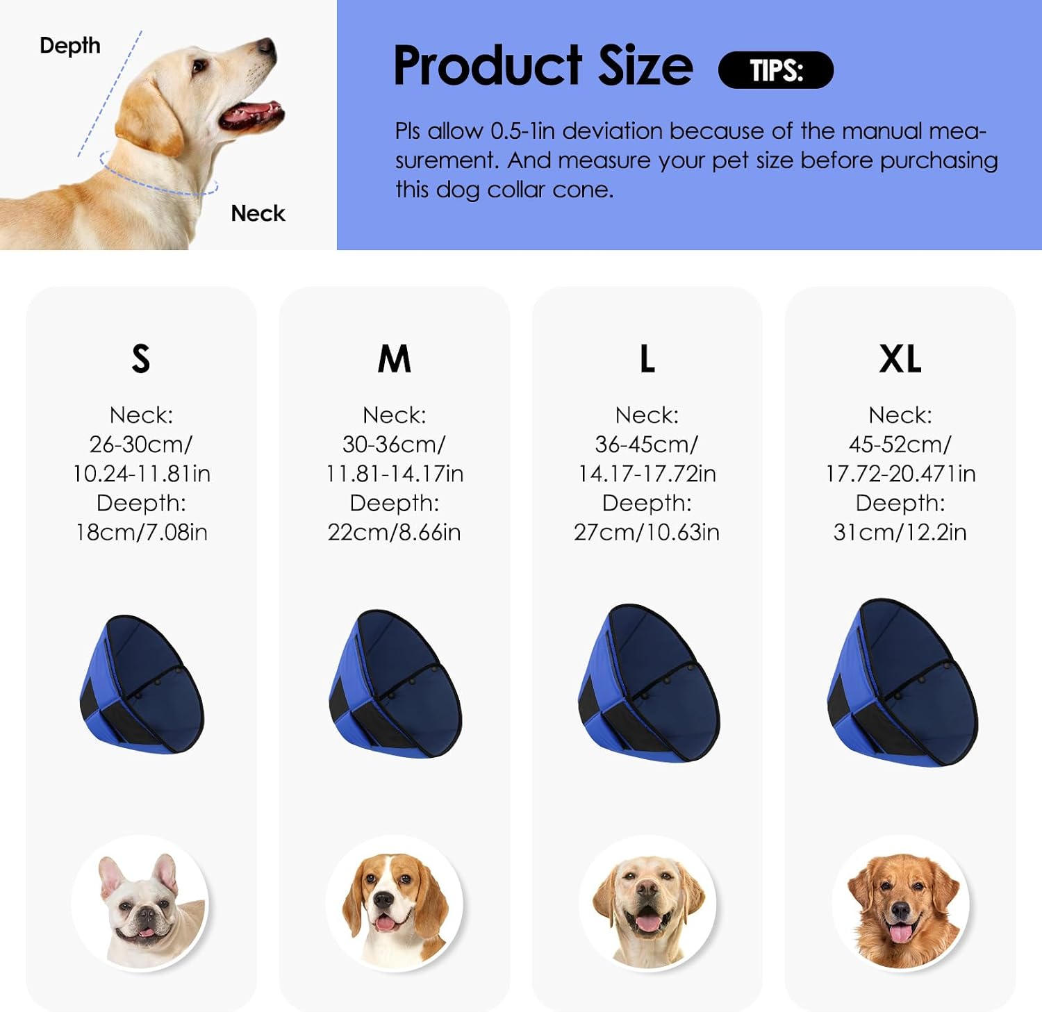 Thumbnail 2 de Preferhouse Small Dog Cone Collar adjustable S