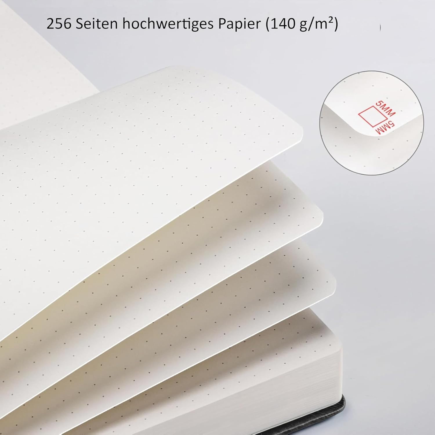 Thumbnail 6 de HwxBen Bullet Dotted Journal – Gepunktetes Notizbuch, 256 Seiten, 140 g/m², Blau