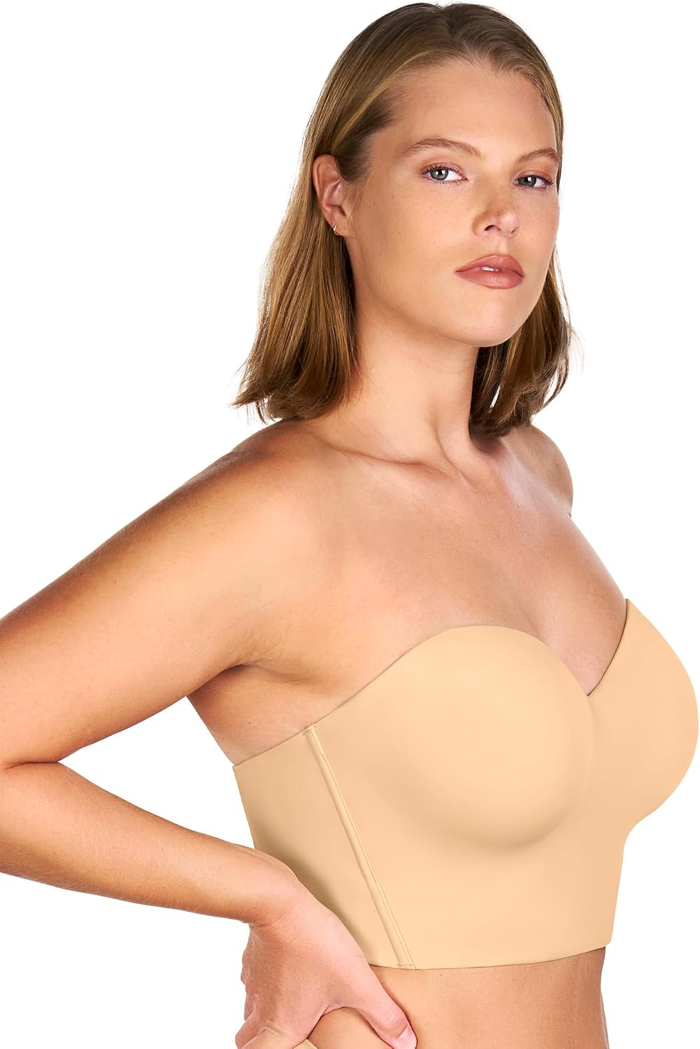Detalle de HSIA Longline Strapless Bra for Women with Anti-Slip Support and Convertible Straps