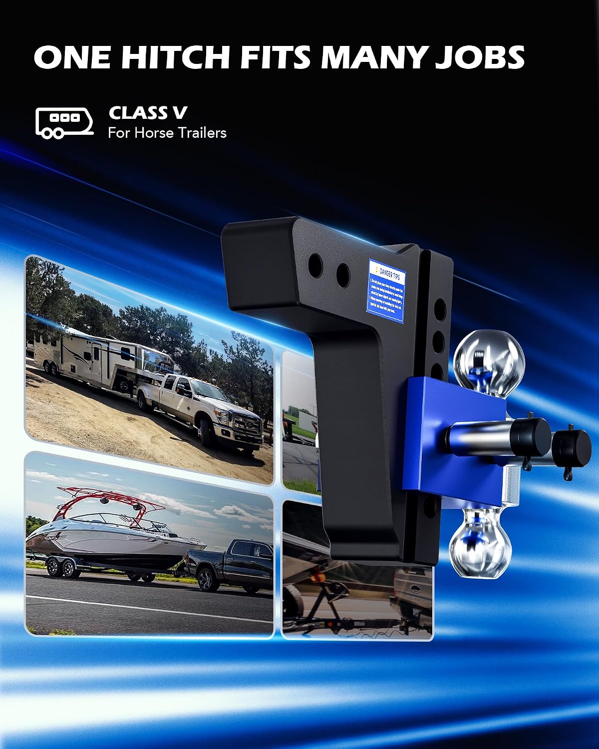 Detalle de OMT Adjustable Trailer Hitch 2.5-inch Receiver