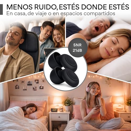 Thumbnail 7 de Senner Sleep Tapones para Dormir de Lado con 4 Tallas y Estuche – Silicona Suave, Reducción de Ruido y EN 352-2