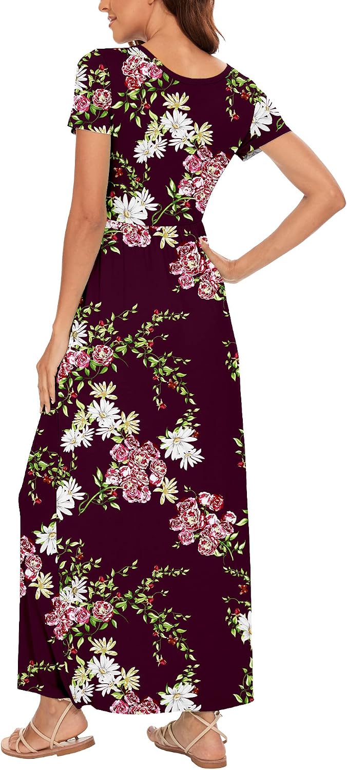 Thumbnail 4 de DEARCASE Damen Maxi Kleid Floral mit Taschen