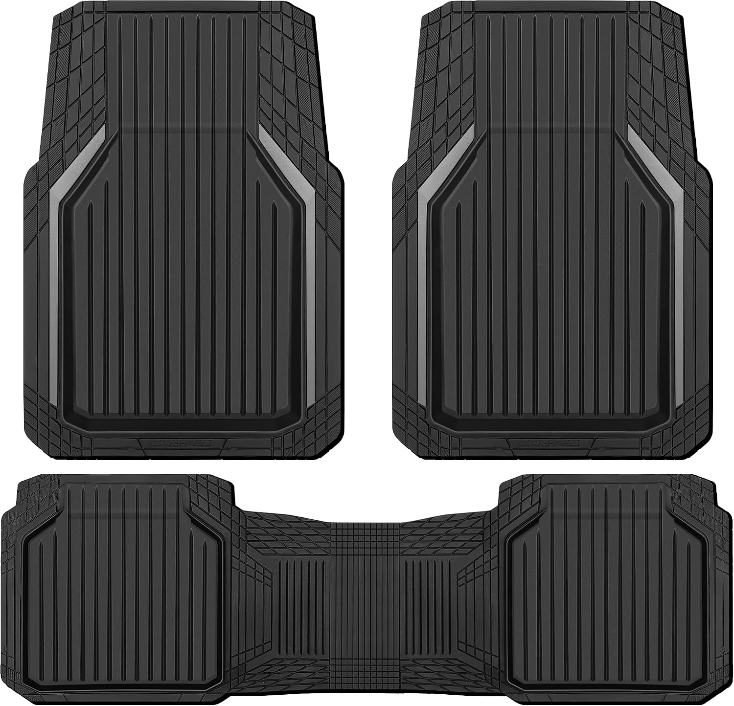Detalle de CAR PASS Heavy Duty Rubber Floor Mats 3pcs