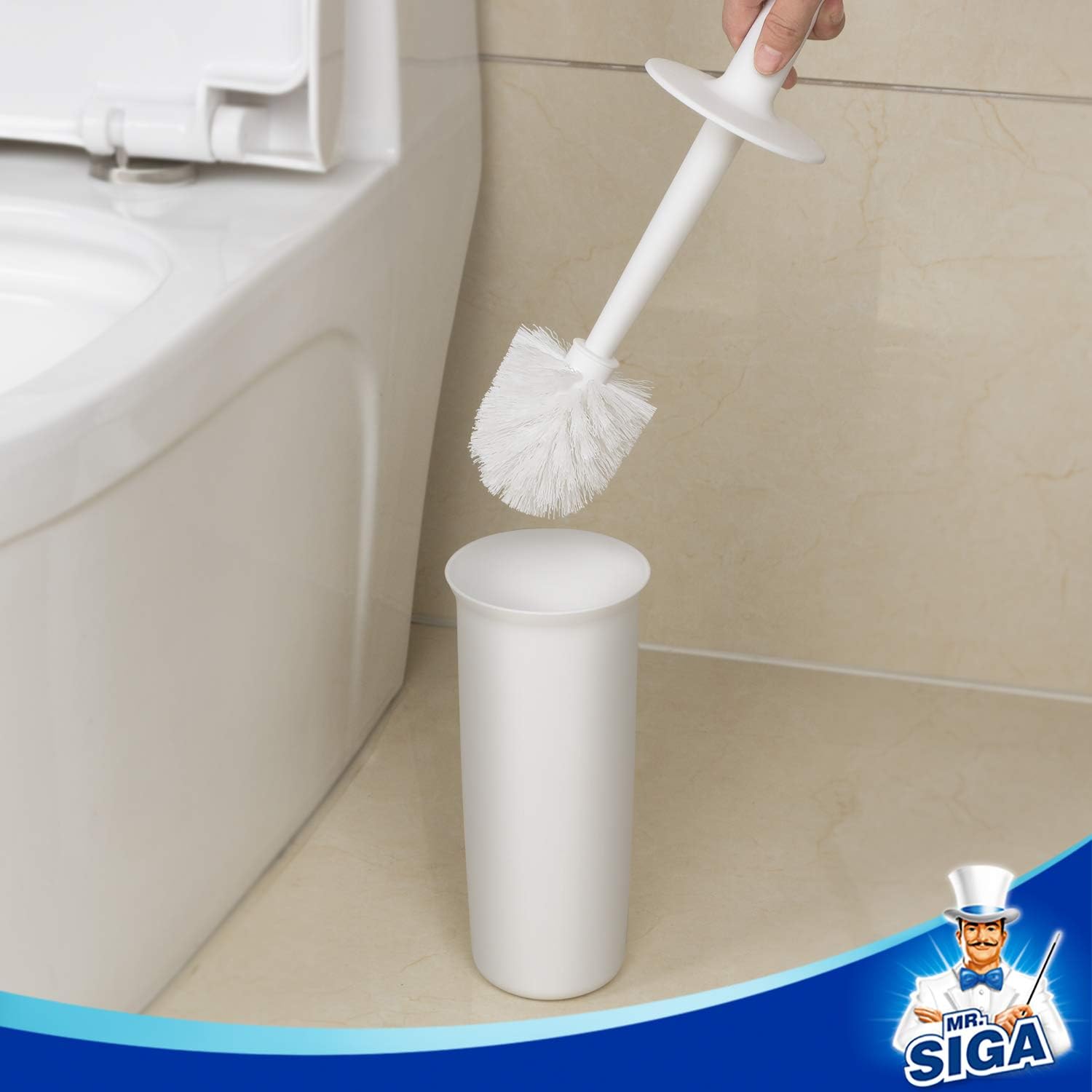 Thumbnail 2 de MR.SIGA Toilet Brush and Holder White