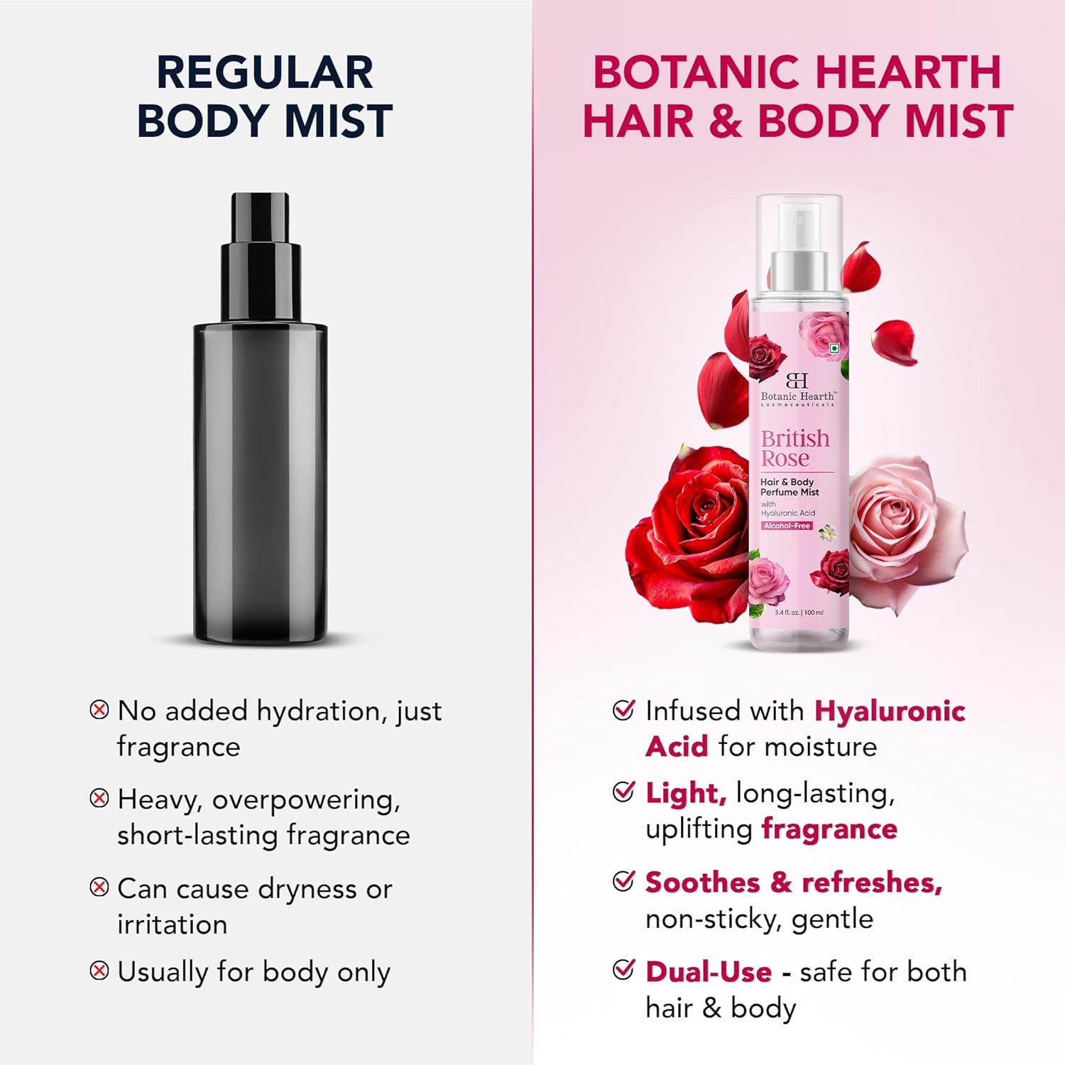 Thumbnail 6 de Botanic Hearth British Rose Hair Perfume & Body Mist (Alcohol-Free) — long-lasting rose scent for hair and skin, 3.4 fl oz