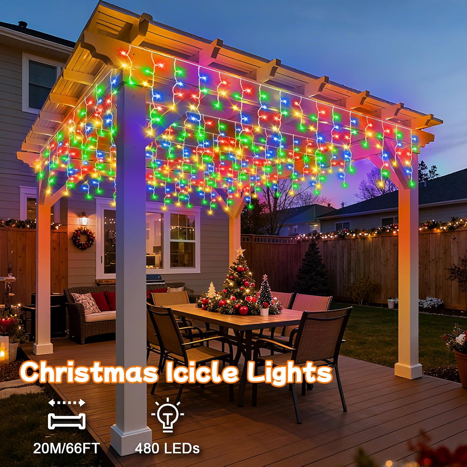 Detalle de cshare Icicle Lights Outdoor 20M 480 LEDs