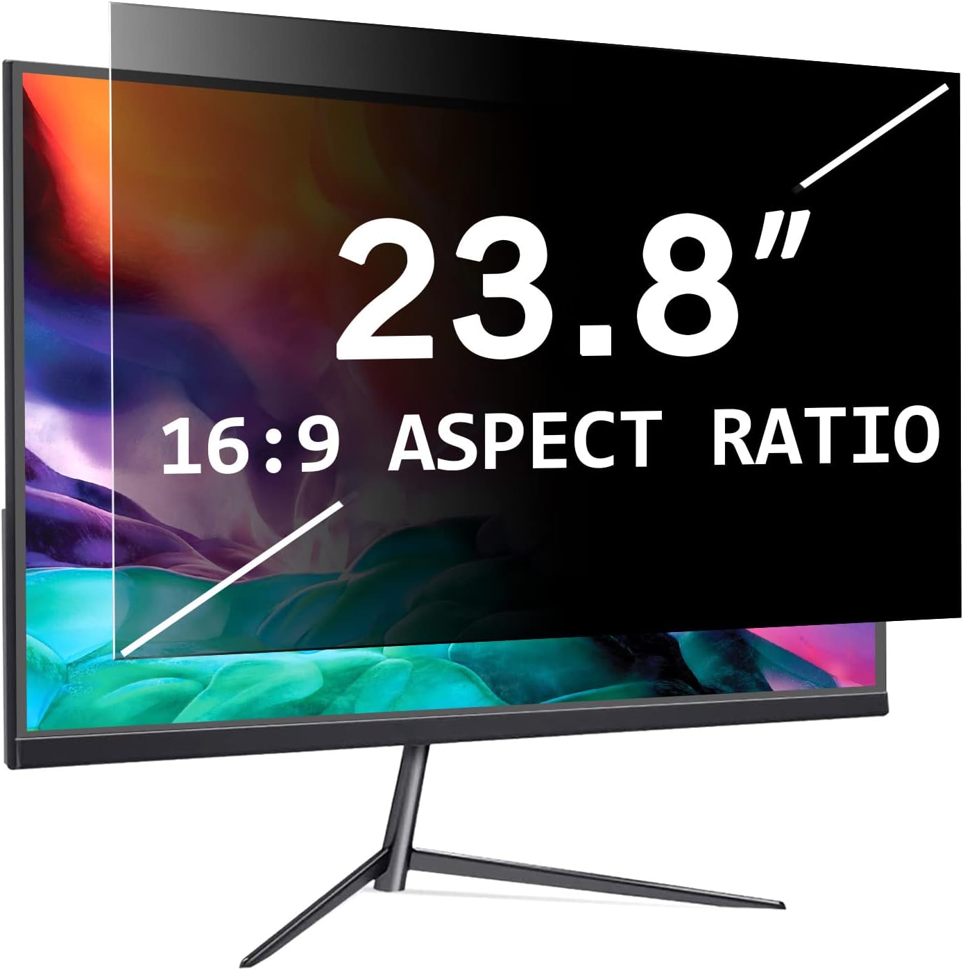 Detalle de PYS 23.8 Inch Privacy Screen for 24-inch Monitors (16:9) – Anti-Glare, Anti-Blue Light, Removable