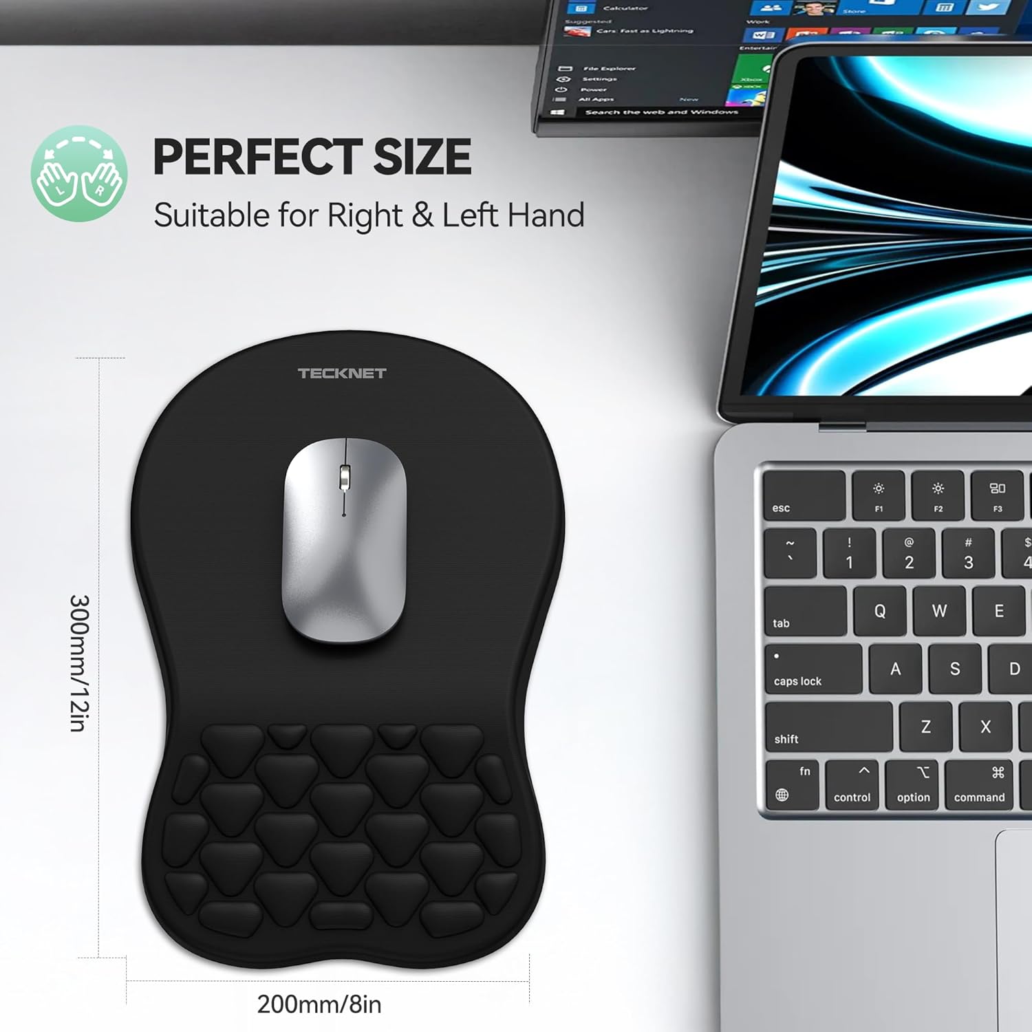 Thumbnail 6 de TECKNET Mouse Mat Wrist Support 300x200mm