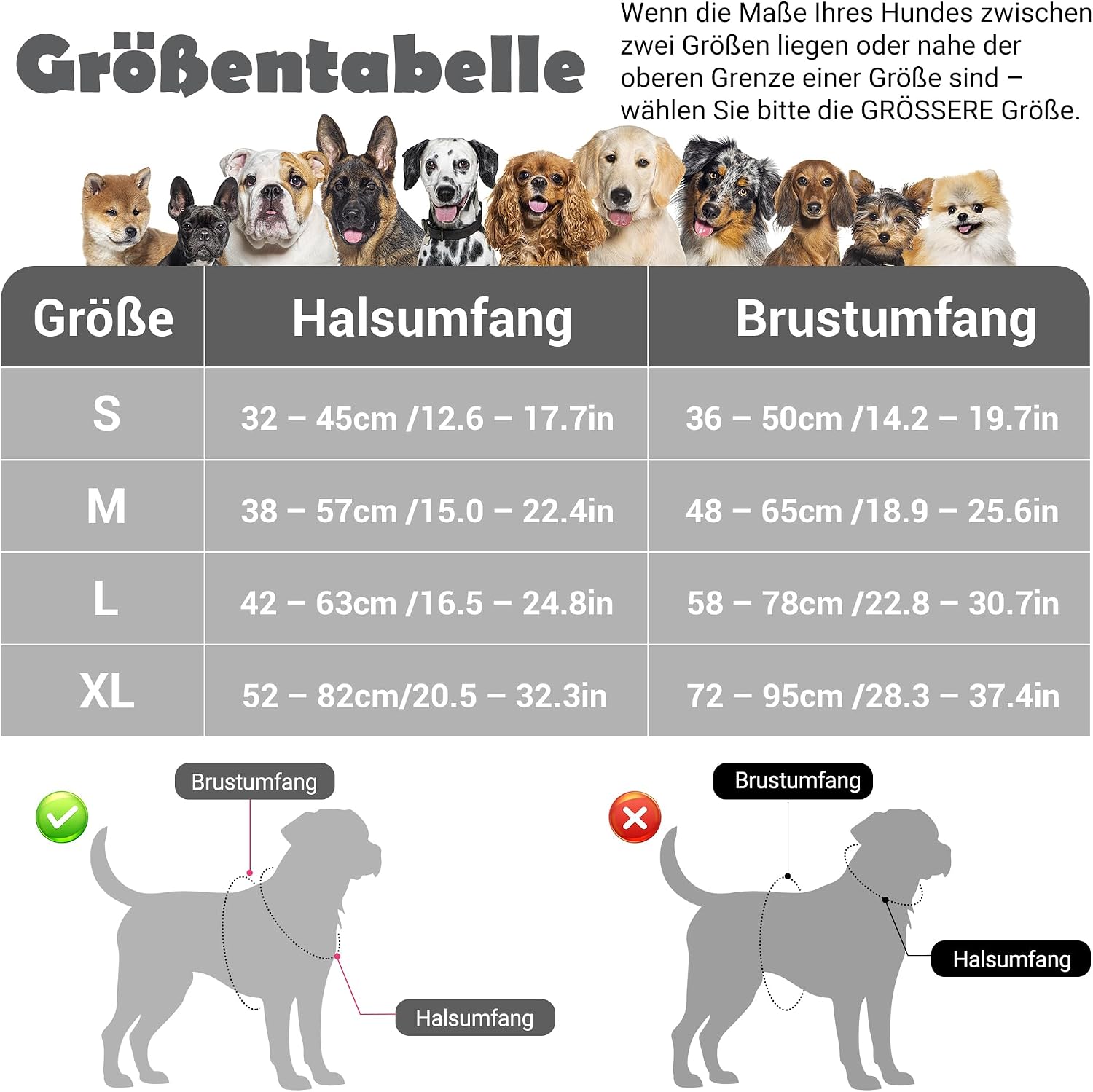 Thumbnail 1 de Funfox Hundegeschirr Mittelgroße Hunde – Anti-Zug, verstellbar, Reflektorstreifen, Grau, Größe L