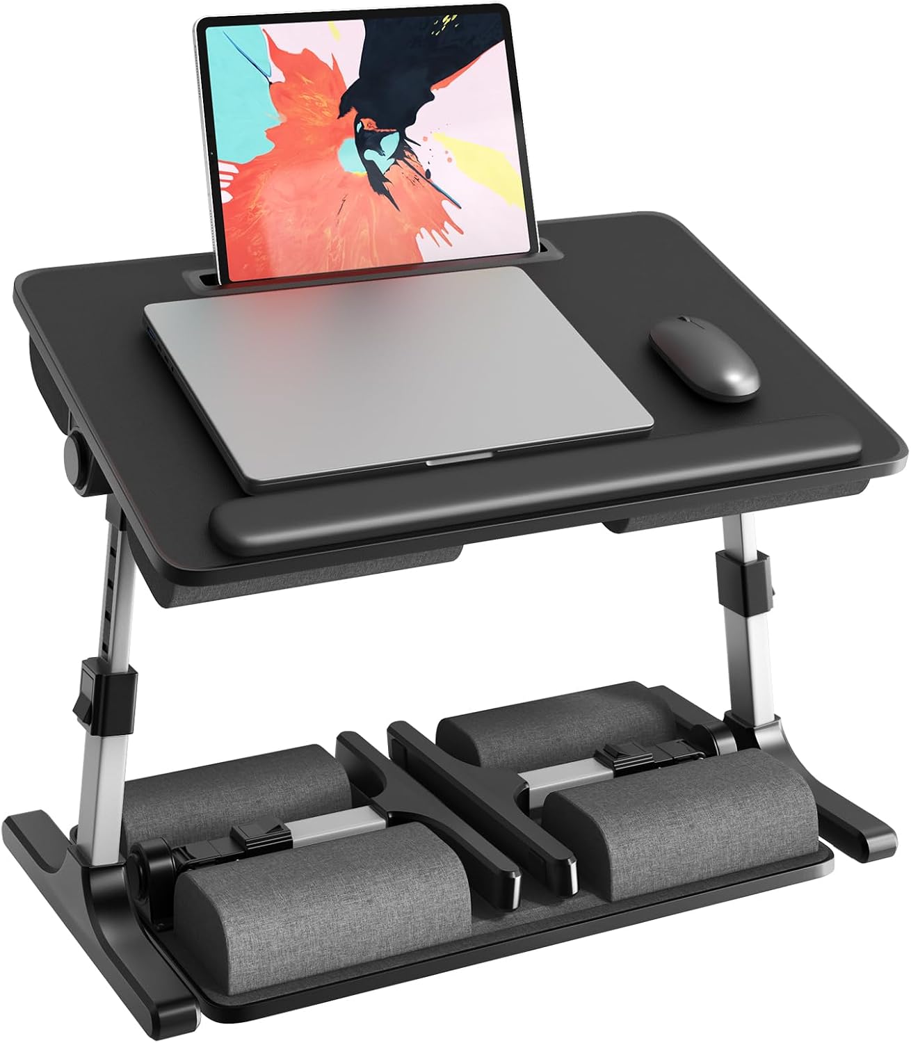 PUTORSEN Laptoptisch fürs Bett – höhen- & winkelverstellbar, klappbar (58 x 37 cm, schwarz)