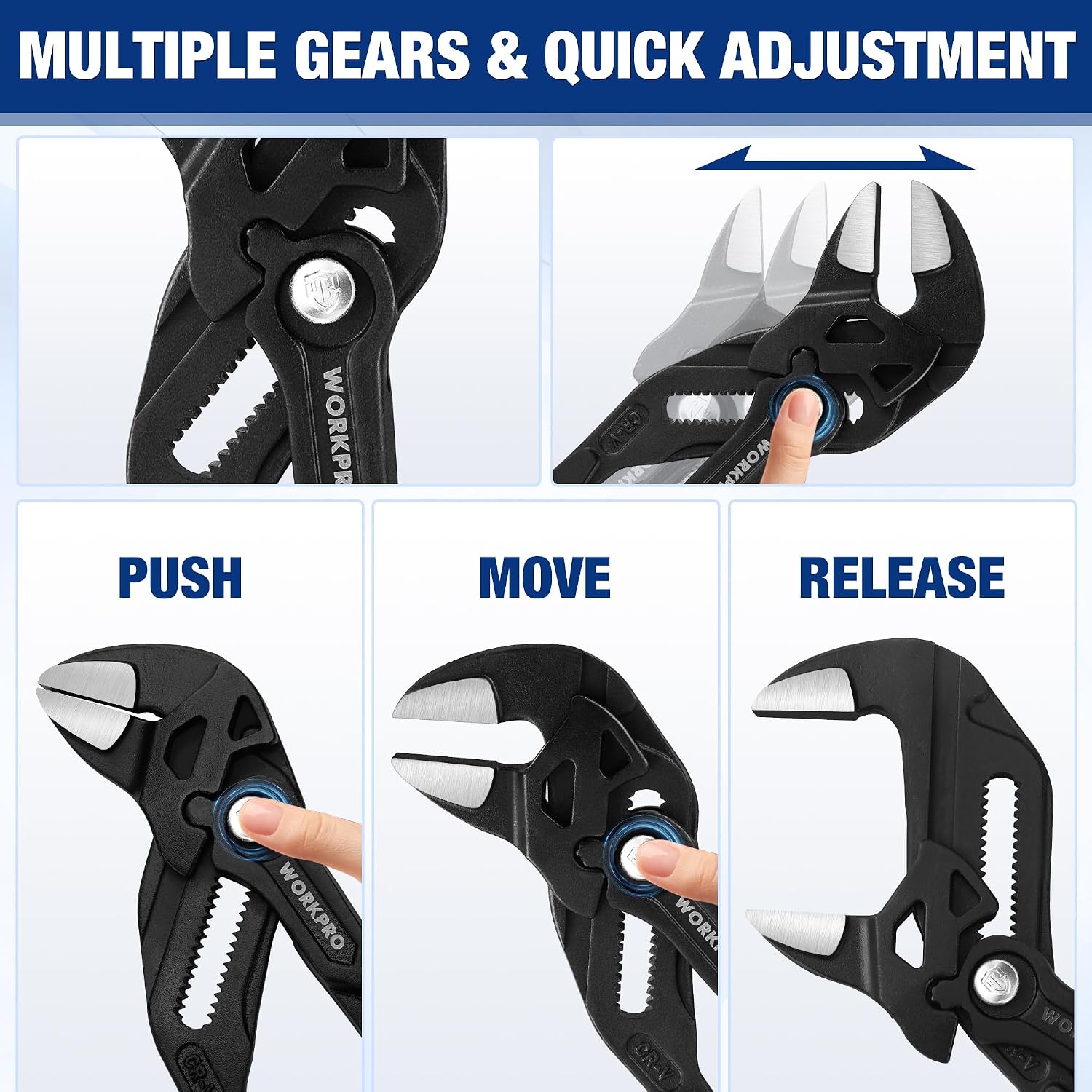 Thumbnail 2 de WORKPRO 250 mm Adjustable Pliers Wrench