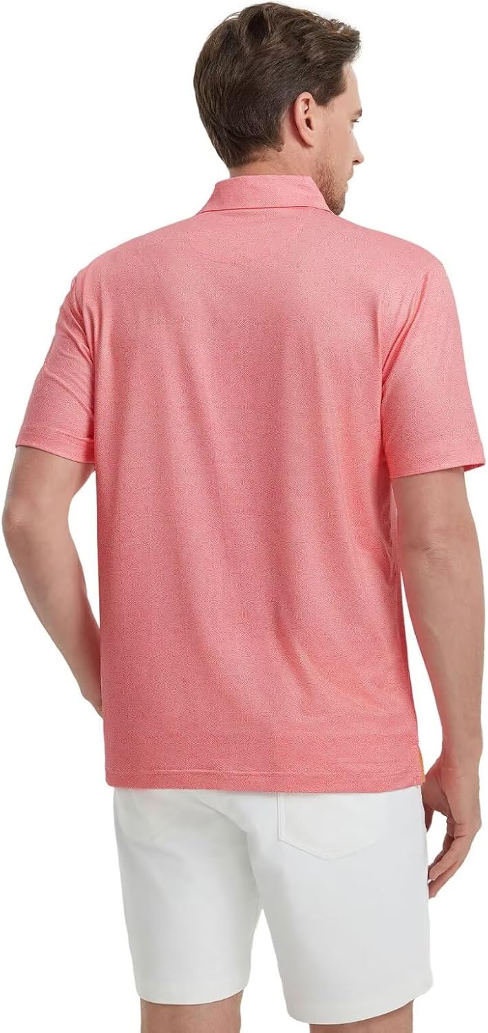 Detalle de M MAELREG Mens Golf Shirt Short Sleeve Dry Fit Print Polo