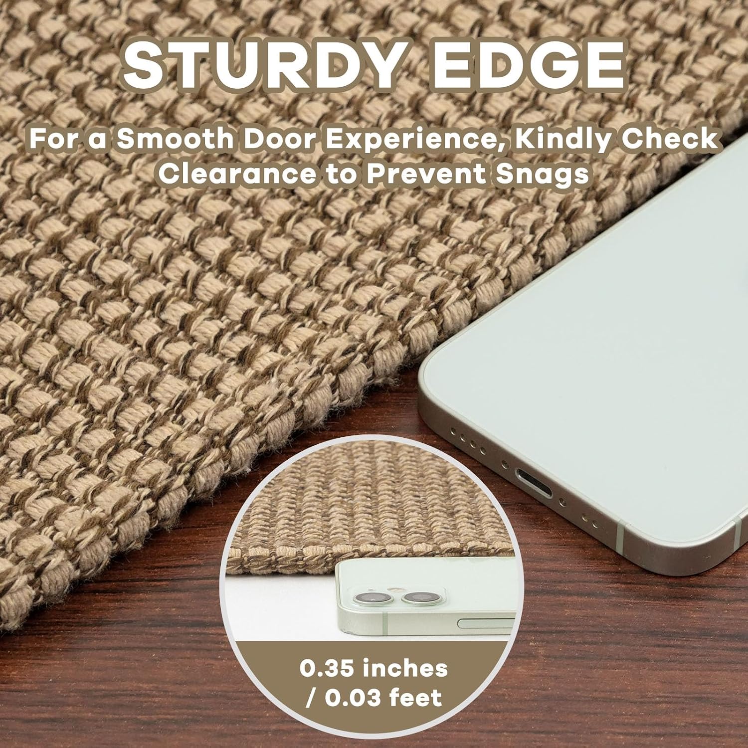 Detalle 2 de EARTHALL Woven Area Rug 3x5 Ft