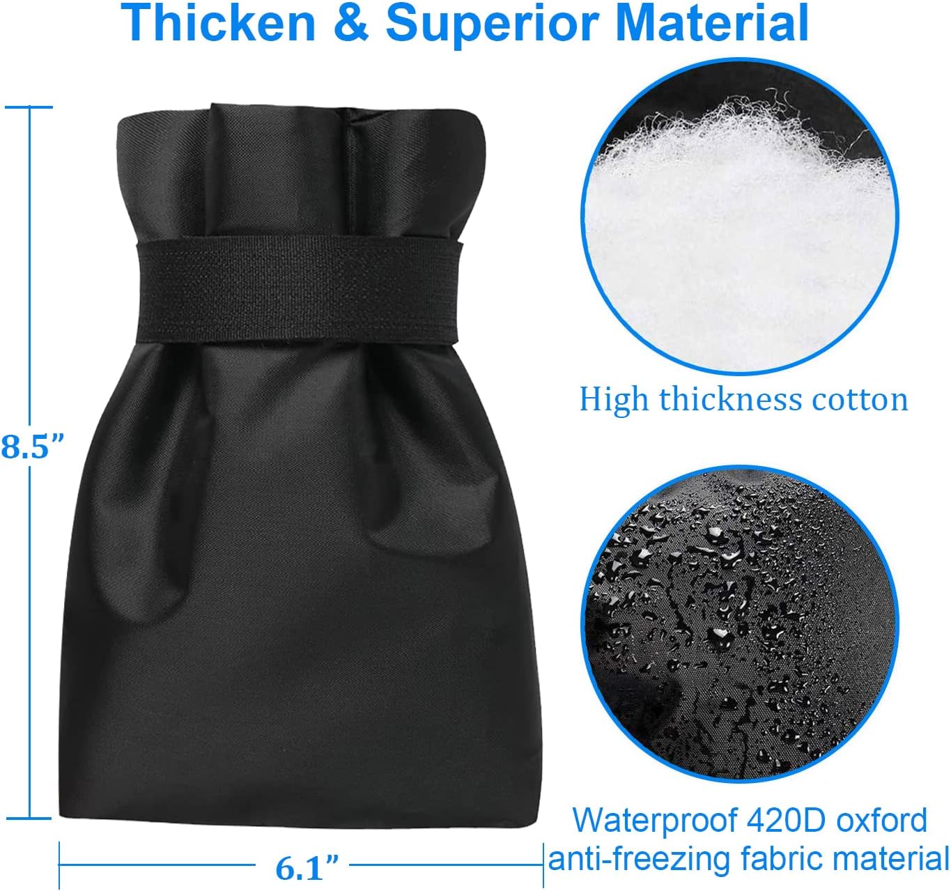 Detalle de POROLIR PR-102102 Outdoor Faucet Covers, Insulated Waterproof Fabric