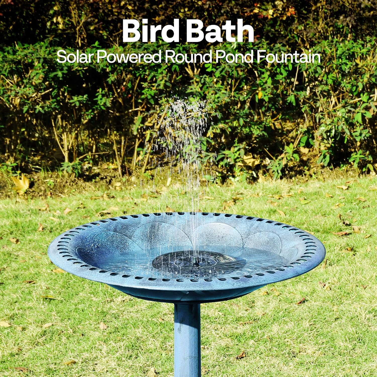 Detalle de VIVOHOME Bird Bath Feeder for Garden (71cm) with Solar-Powered Water Fountain