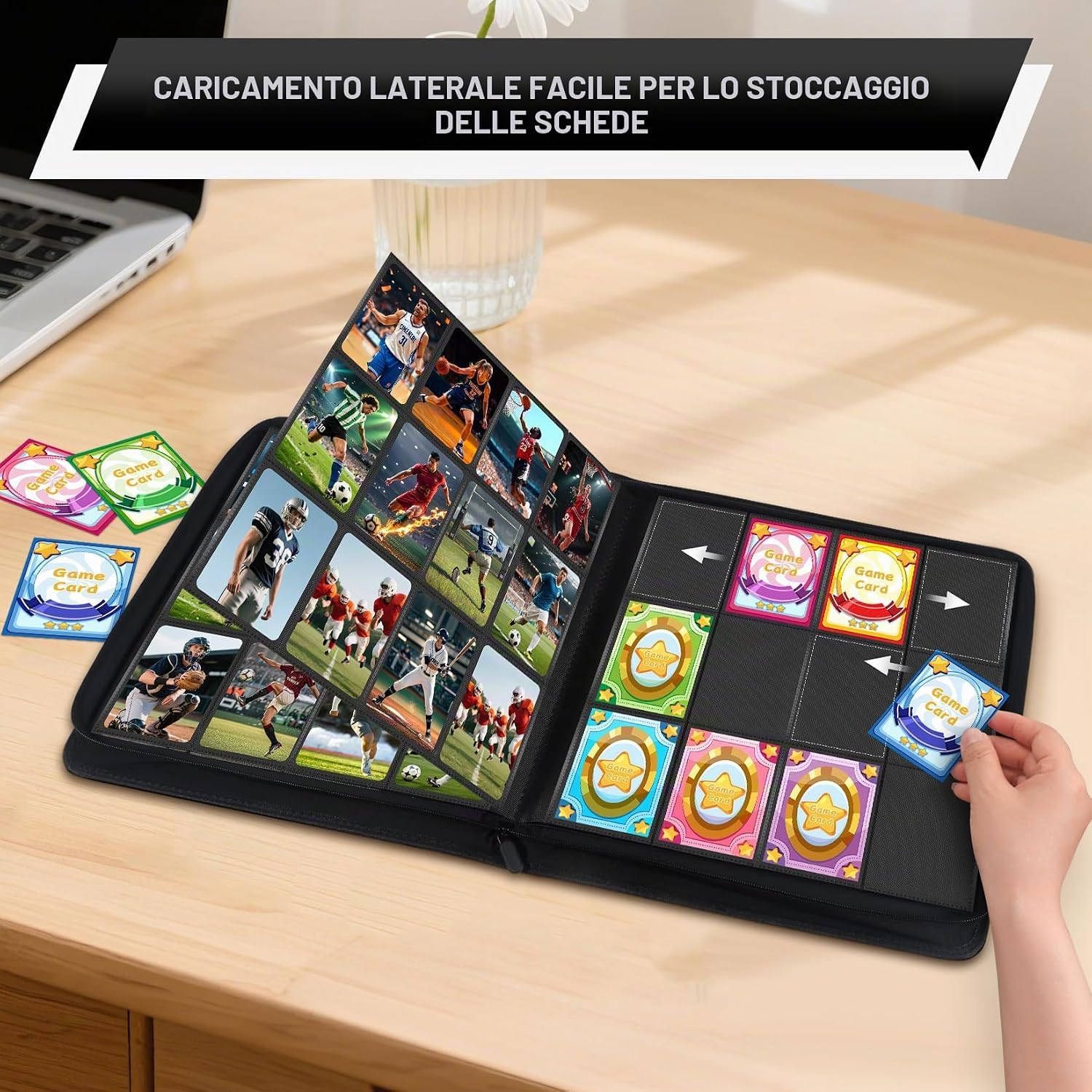 Thumbnail 2 de WITHYU Album da Collezione per Carte 12 Tasche, 720 Carte, Impermeabile con Chiusura Lampo — Protezione, Vetrinatura e Portabilità