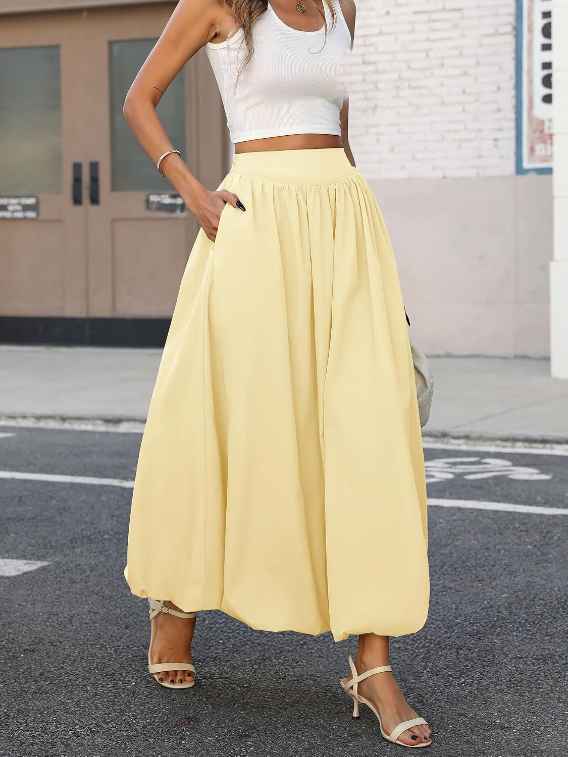 Thumbnail 1 de ELLEVEN Bubble Maxi Skirt, Polyester-Nylon
