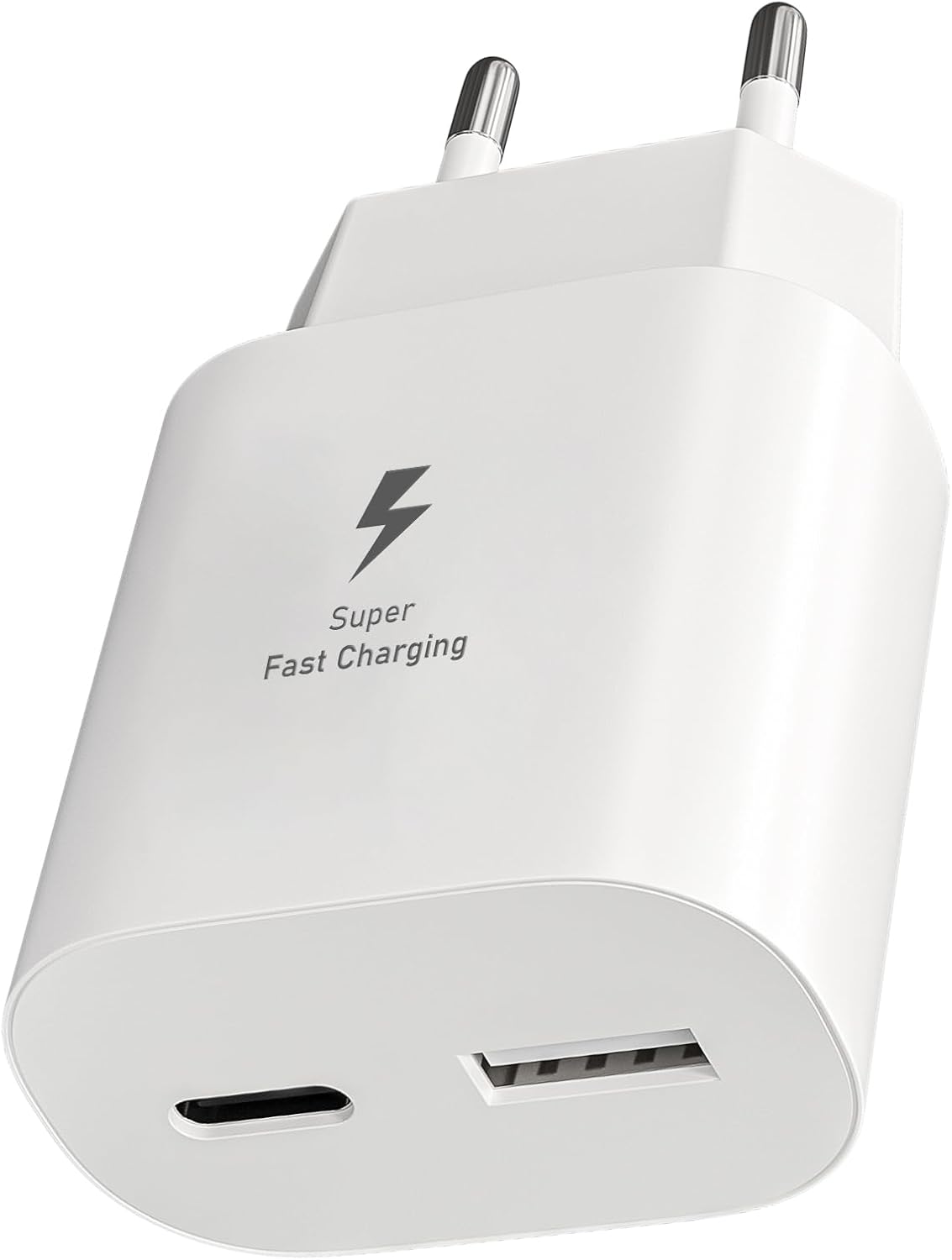 Detalle de Caricabatterie Sumsamg 25W: doppia porta USB-C & USB-A per Galaxy e beyond