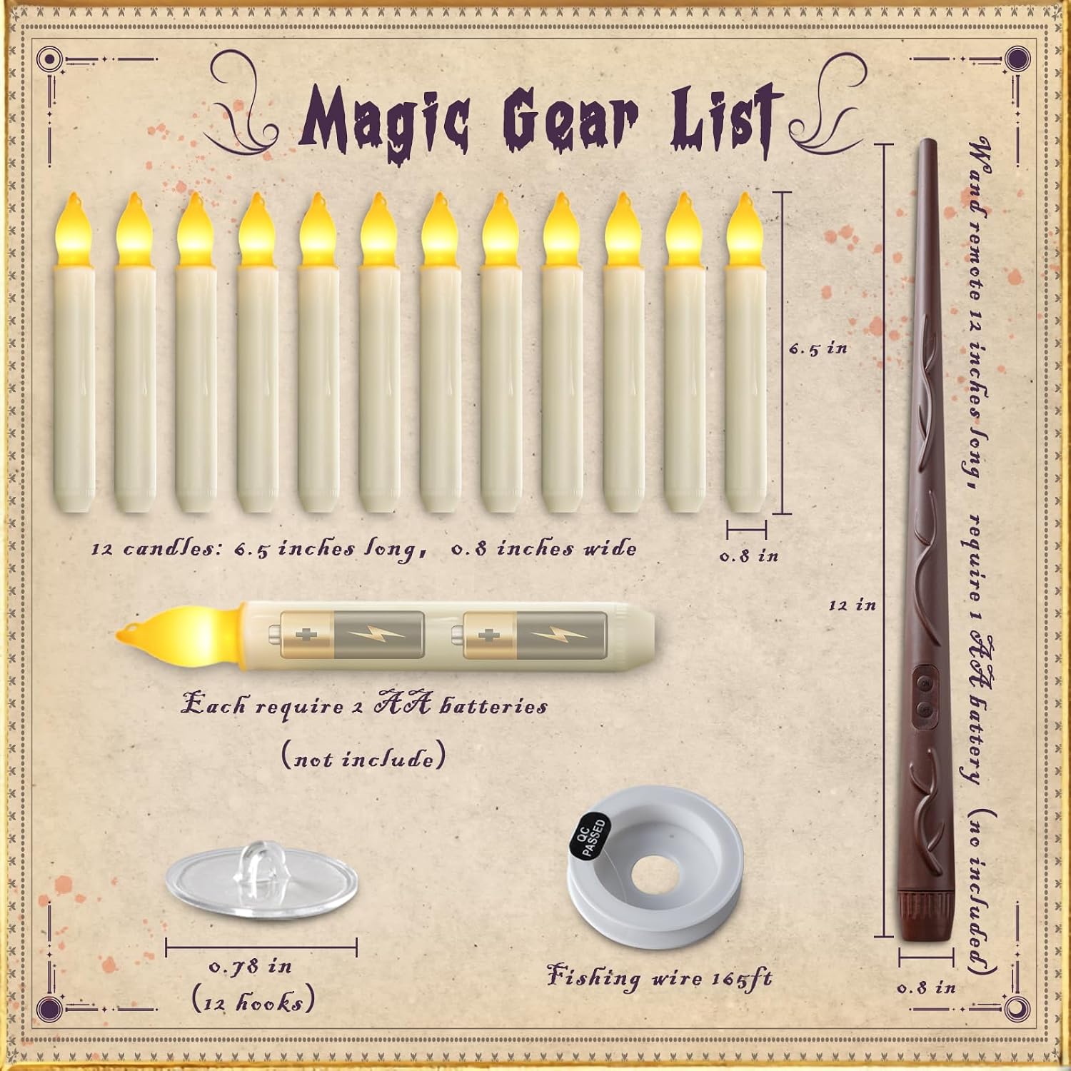 Detalle 1 de Homemory Floating LED Candles, 12-Piece Set