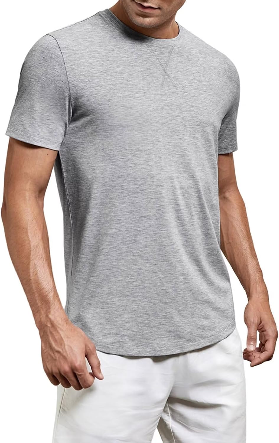 Thumbnail 4 de JMIERR 3er-Set Herren T-Shirts Slim Fit – kurzarm, einfarbig, Baumwolle