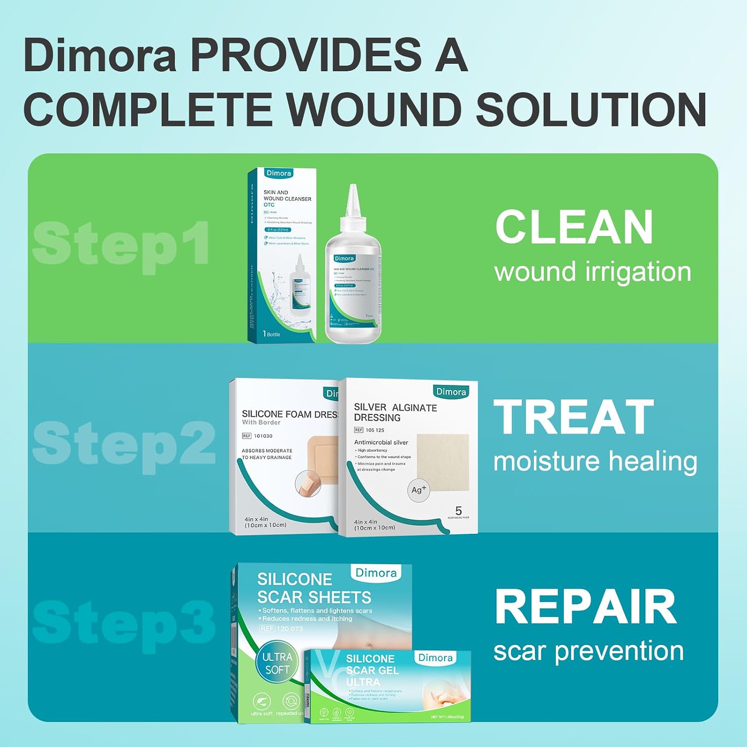 Thumbnail 6 de Dimora 20 Pack Hydrocolloid Wound Dressing, Ultra Thin 4" x 4" Large Patch