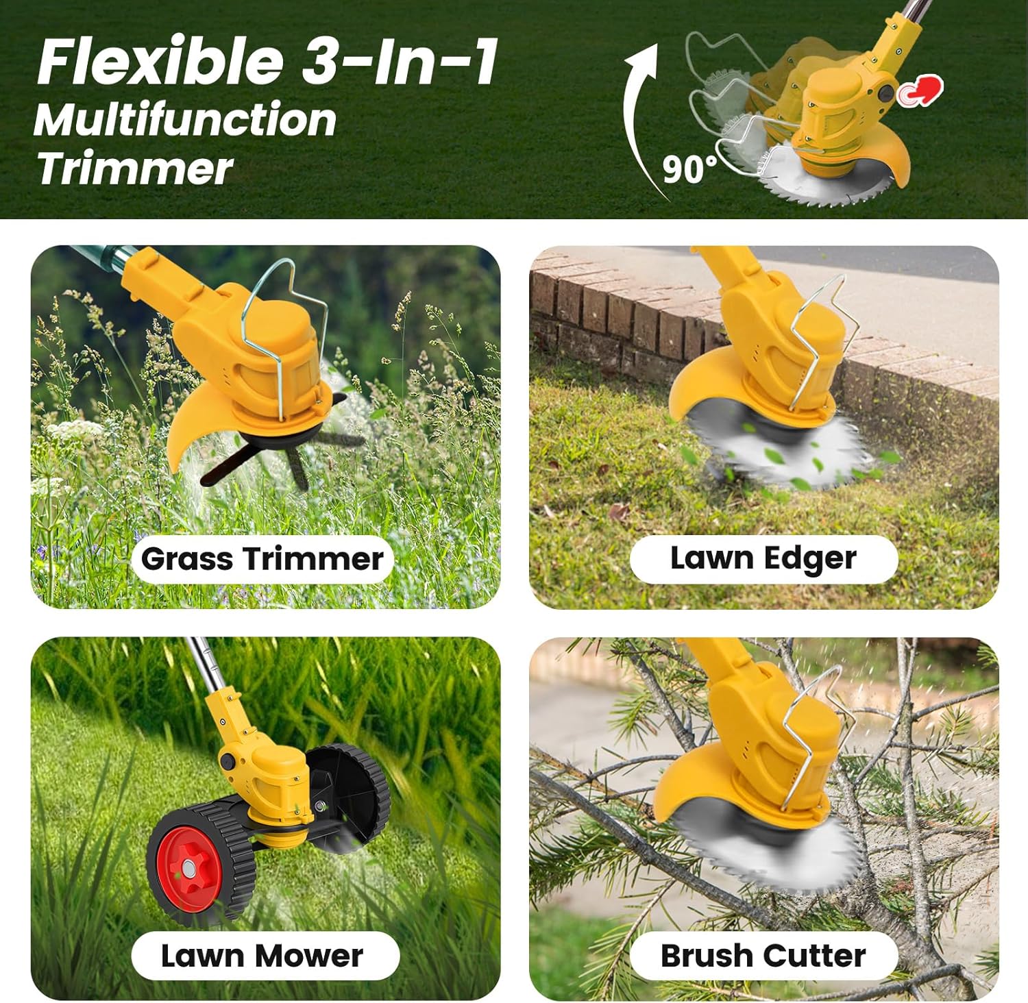 Detalle 2 de Cordless Weed Trimmer with 2.0Ah Batteries