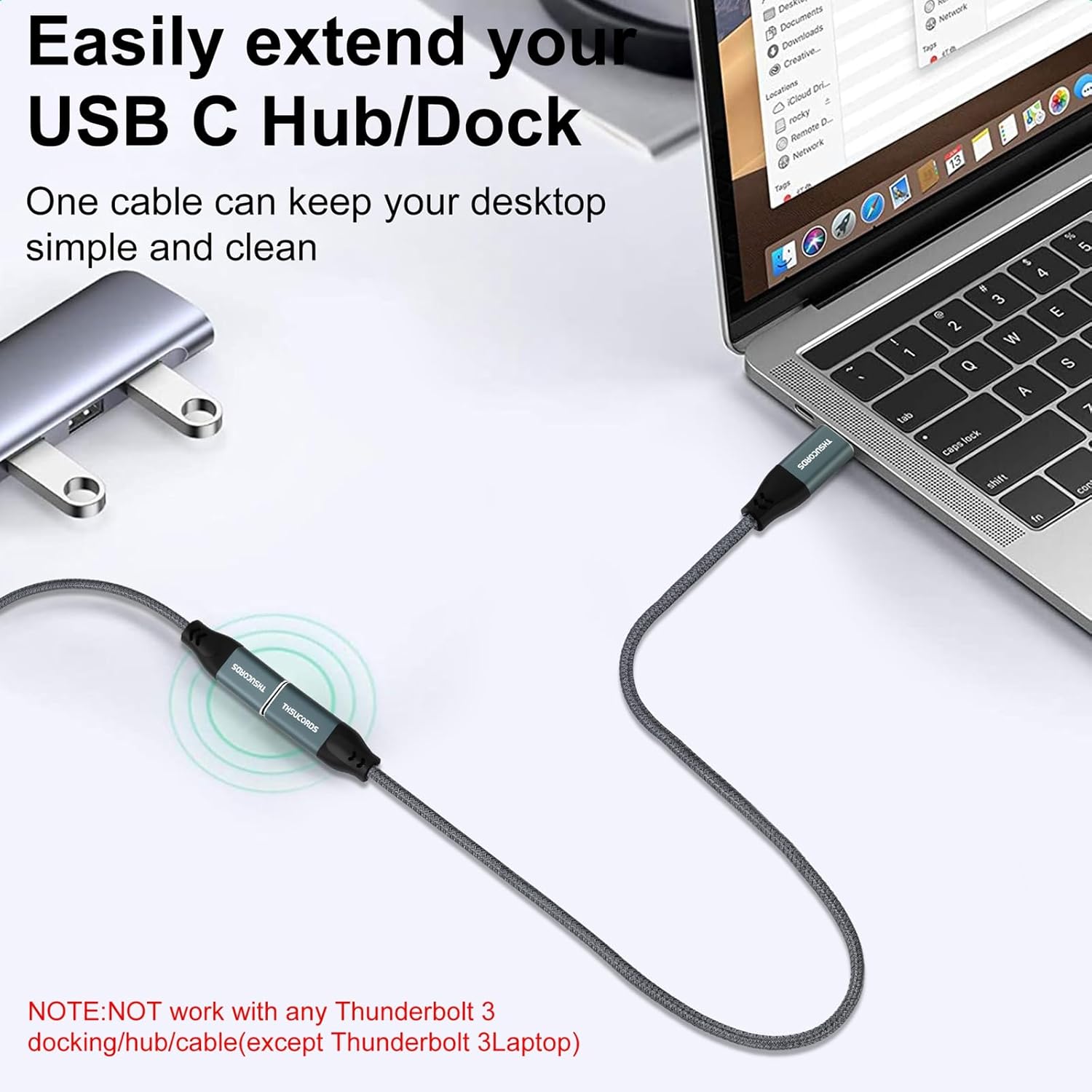 Thumbnail 6 de Thsucords USB C Extension Cable 3M (2-Pack) – USB Type-C 20Gbps 100W, Male to Female