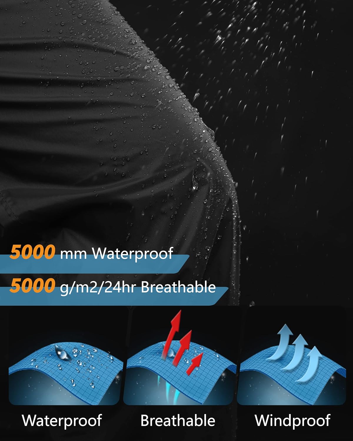 Detalle de 33,000ft Men's Waterproof Trousers: Lightweight, Breathable Overtrousers for Outdoor Activities