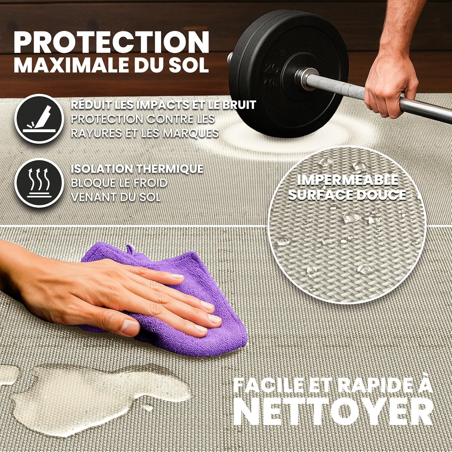 Thumbnail 6 de Tapis de protection du sol - Tapis de fitness Protection de Sol de Salle de Sport, 18 dalles puzzle EVA 30x30 cm