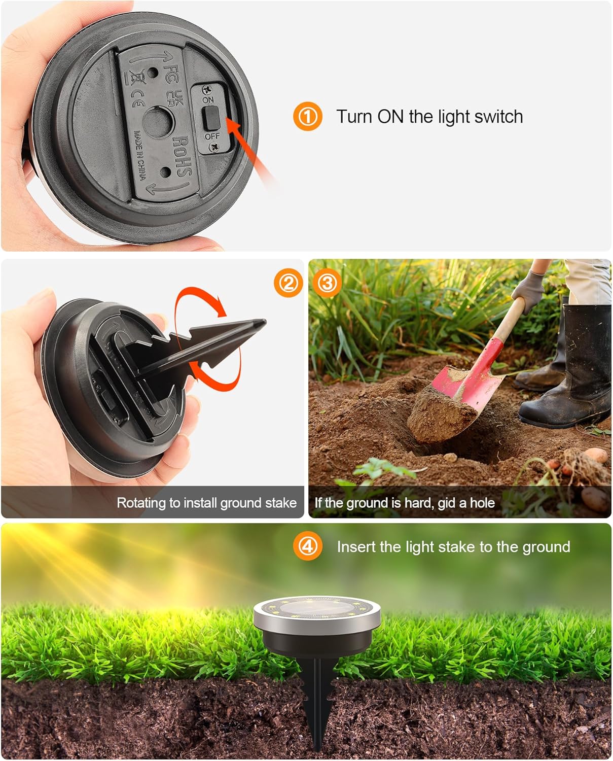Thumbnail 6 de Solar Lights Outdoor Garden, 14 Pack with 10 LED Beads: IP65 Ground Lights for Pathways and Edges
