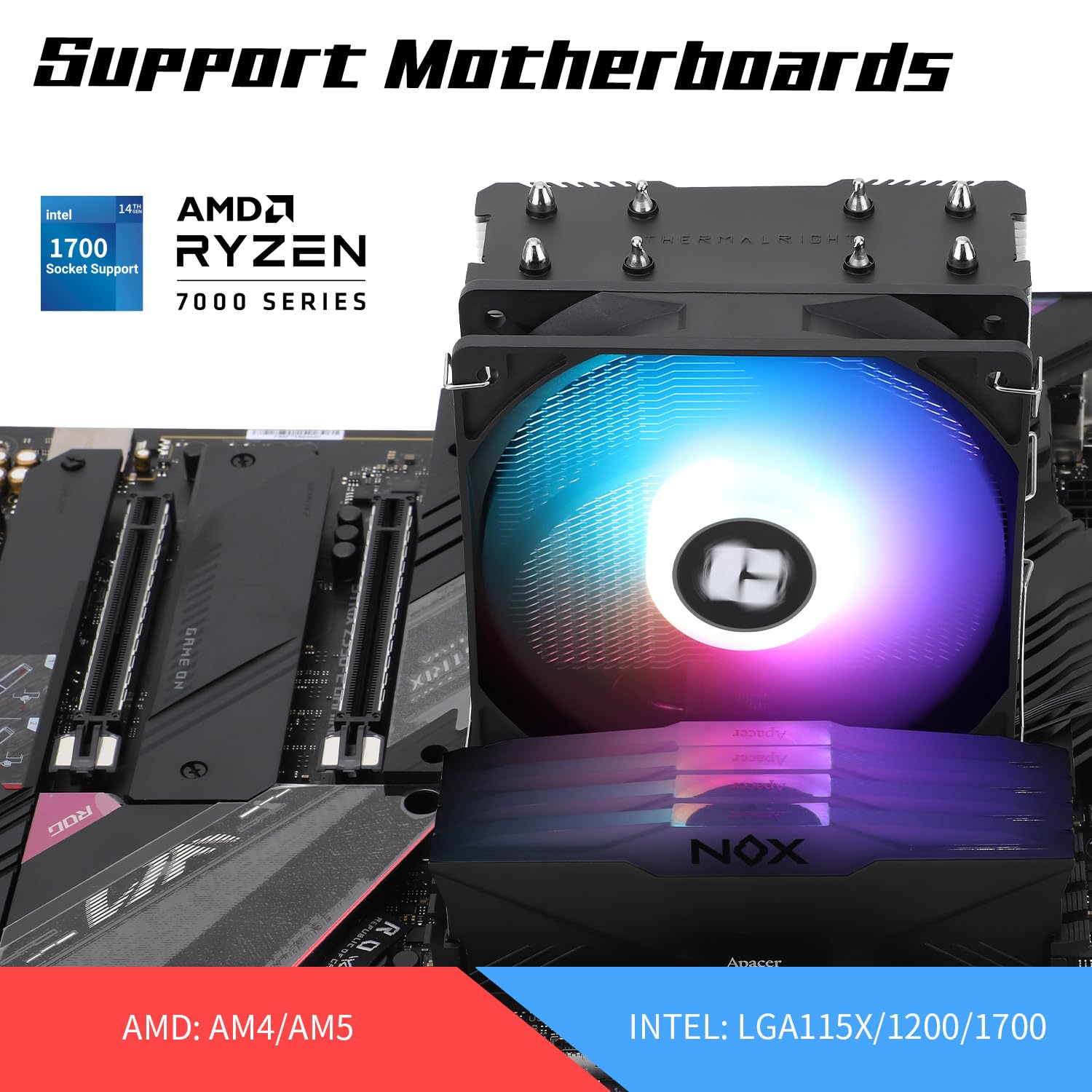 Detalle de Thermalright AssassinX120 SE ARGB CPU Luftkühler – 4 Heat Pipes, leiser TL-C12C-S PWM Fan