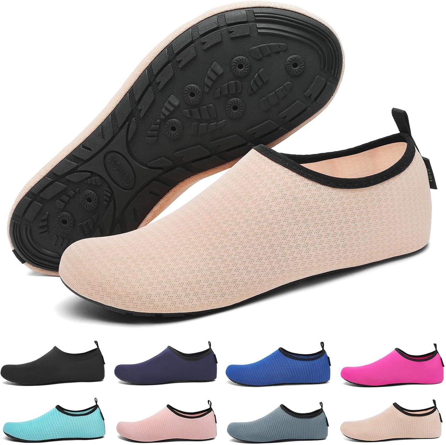 Detalle de SAGUARO 7 Drainagelöcher – Schnelltrocknende, rutschfeste Badeschuhe für Herren & Damen Gr.36–47