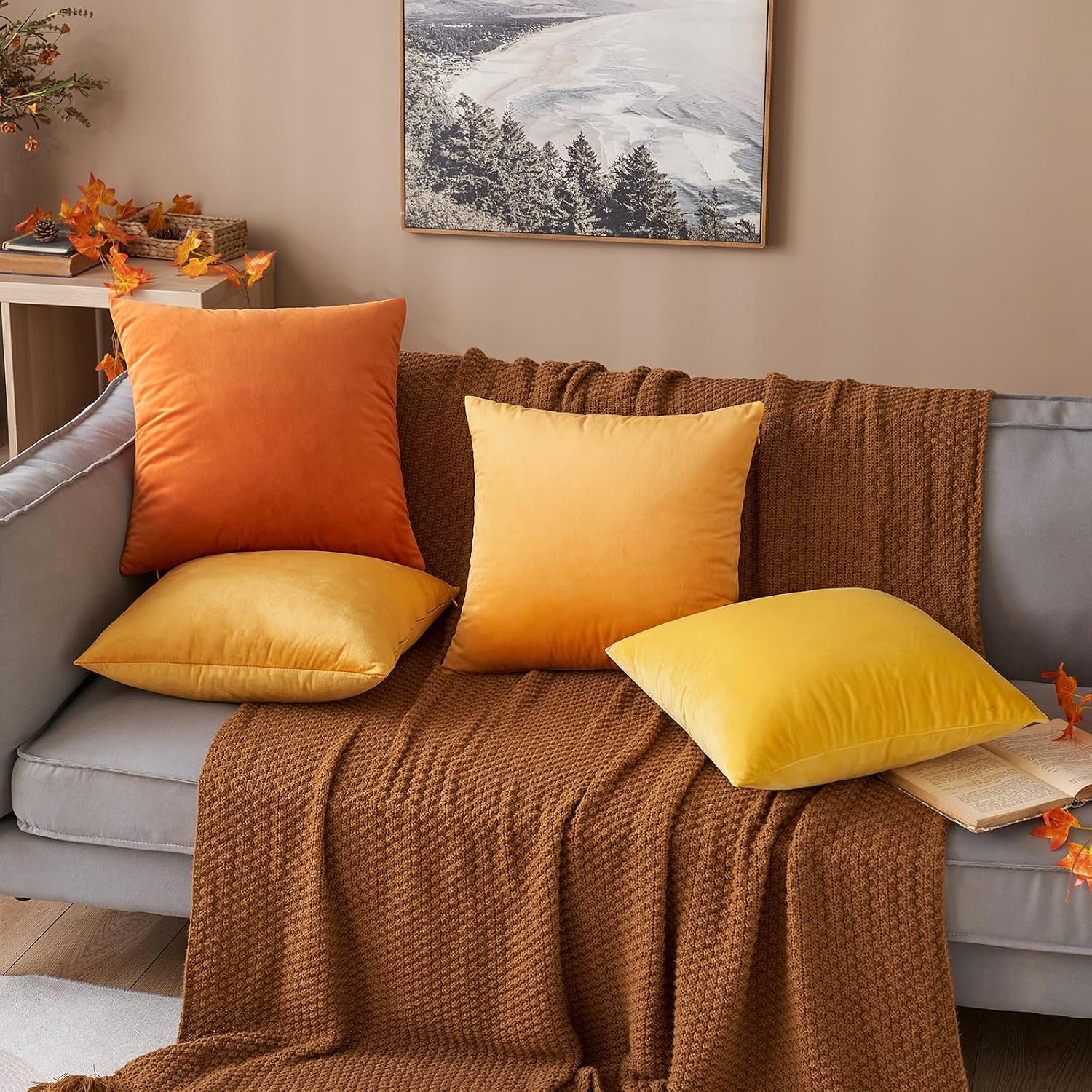 Thumbnail 6 de MIULEE velvet cushion covers 45cm set of 4