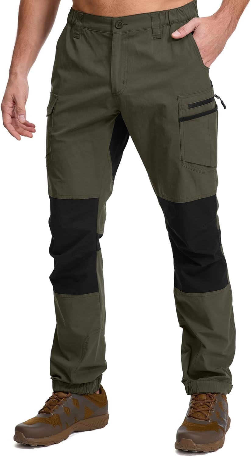Detalle de Peysuck Men's Waterproof Hiking Trousers: Breathable, Lightweight Tactical Outdoor Cargo Pants