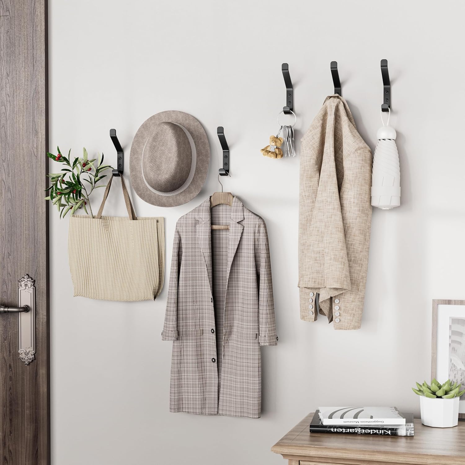 Thumbnail 4 de susswiff 20-Pack Aluminium Coat Hooks – Heavy‑Duty 10kg Wall/Door Hooks