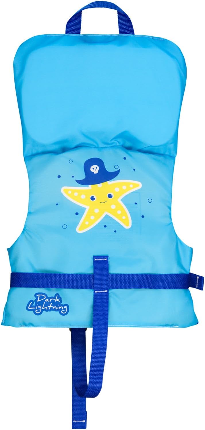 Thumbnail 1 de Dark Lightning USCG Approved Infant/Toddler Life Jacket (0-30 lbs) with Headrest, Leg Strap and Grab Handle