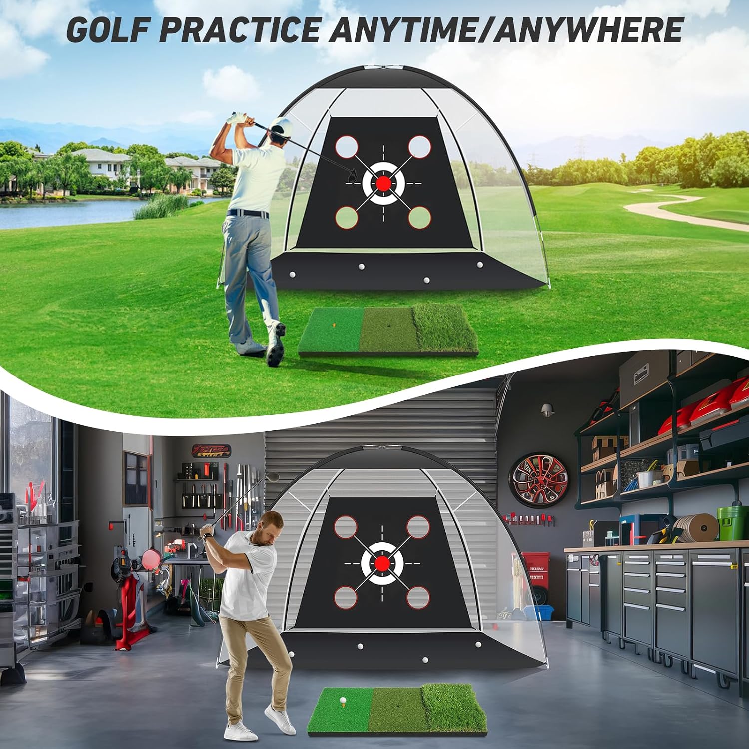 Thumbnail 6 de KLAODOT Pauline CY Golf Practice Net, 10 x 7 ft with Target Pockets