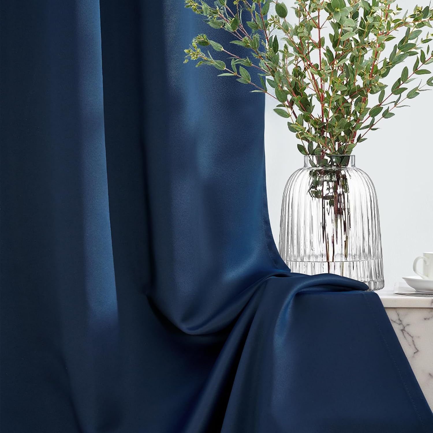 Thumbnail 6 de TOPICK Blackout Curtains Navy 2 Panels